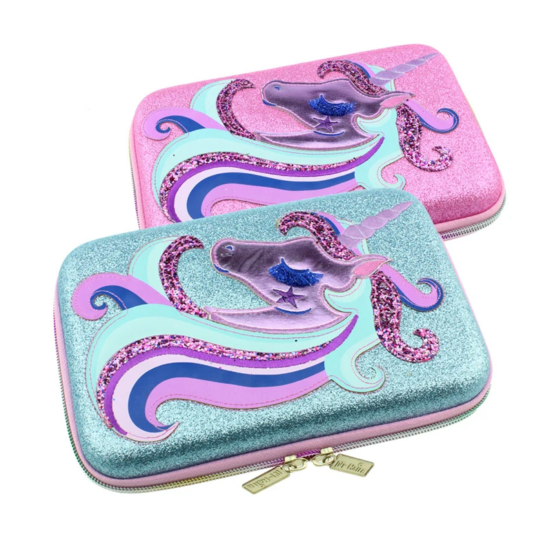 Kawaii Единорог пенал для девочек милый блеск сумка большой емкости Канцтовары