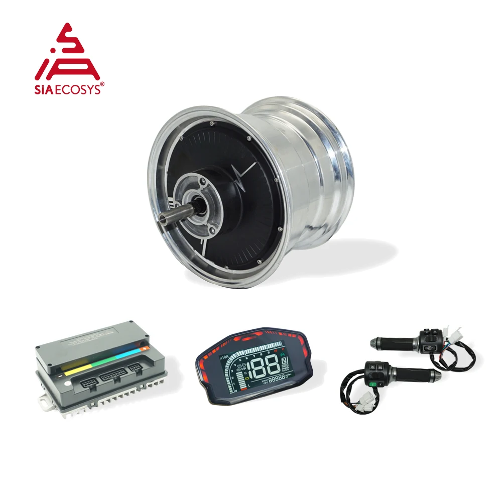 

QSMOTOR/SIAECOSYS 212 10X7.0inch 2000W V1 Hub Motor 72V 45KPH Conversion kit with EM50sp Controller for Electric Scooter