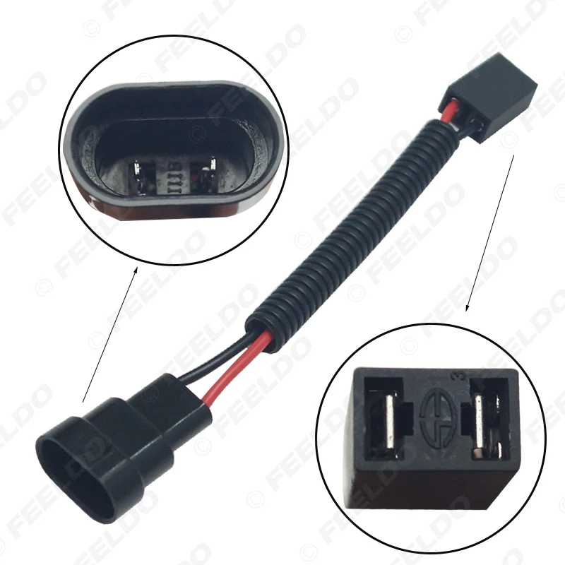 FEELDO автомобильная фара адаптер для проводки лампы 9005-11/9006-11 к разъему H7-21