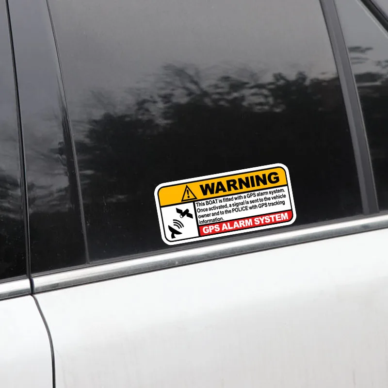 YJZT 13*5.8CM Warning Boat Real Time GPS Tracking Link To Police Decals PVC Car Sticker C1-3074 | Автомобили и мотоциклы