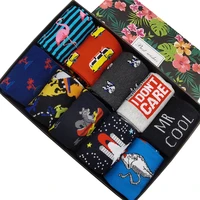 10 pairspack mens funny happy socks men women novelty funky colorful fun art design large size combed cotton dress long socks