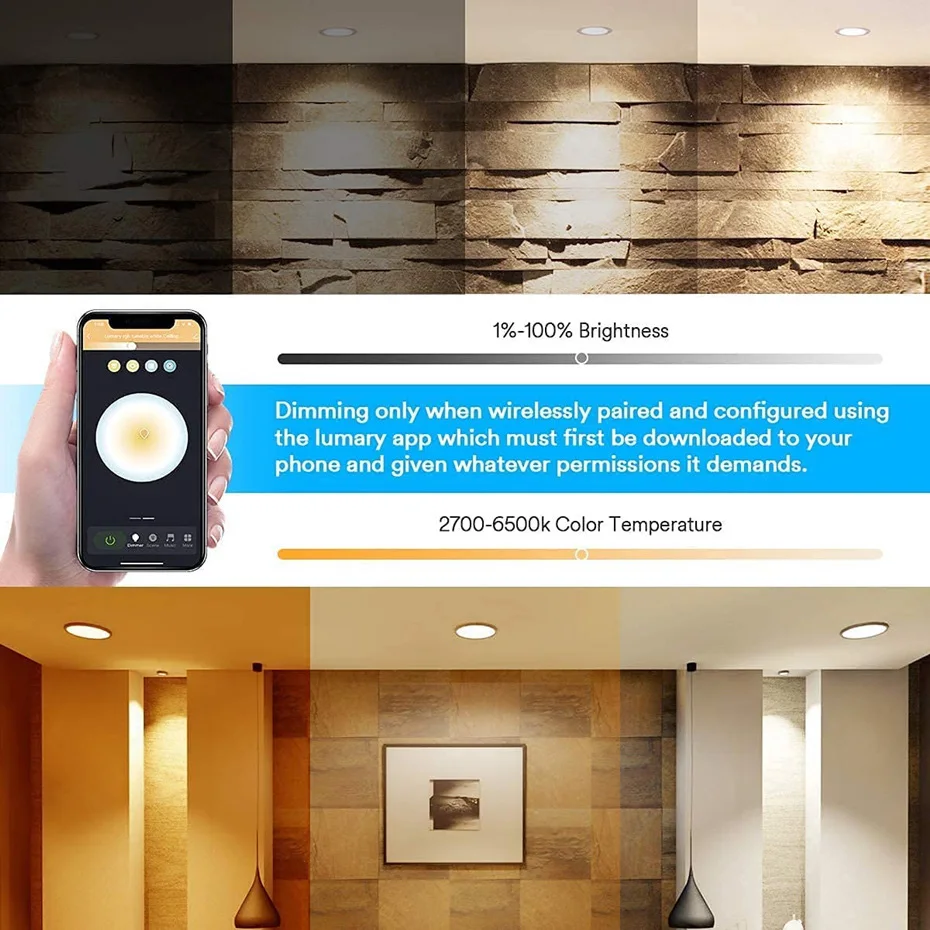 Умный светодиодный светильник Tuya потолочная лампа с поддержкой Wi-Fi RGB + CW WW