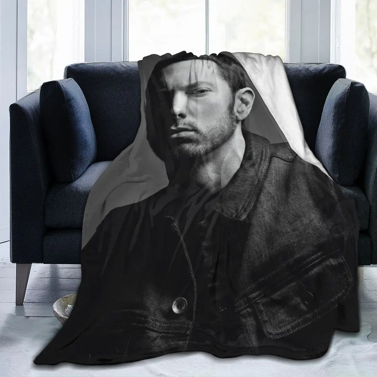 

Eminem sofa bedroom decorative warm blanket 3D printing air conditioning quilt star throwing sheets around children's gift