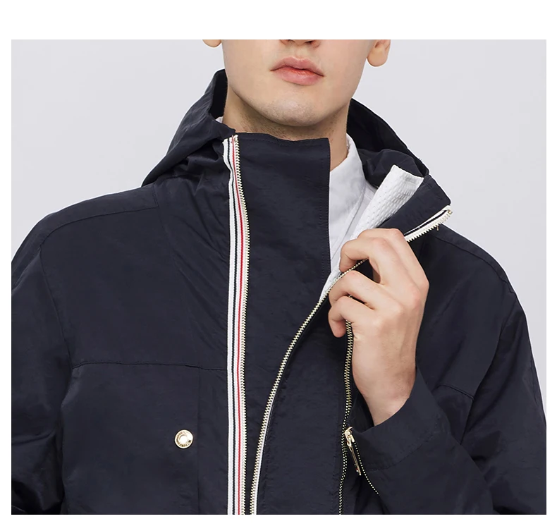 

TB THOM 2021 Fashion Brand Jacket Men Zipper Cardigans Clothing Spring Autumn Hooded Solid Loose Casual Coat Outdoor Windbreaker