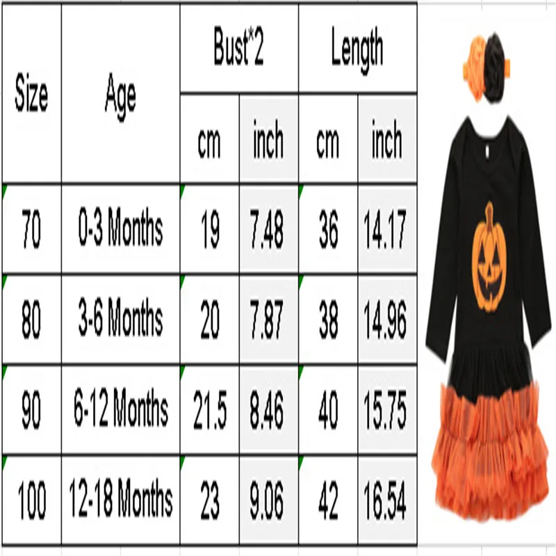 Новые Брендовые платья для малышей Костюм Тыква с принтом на Хэллоуин девочек