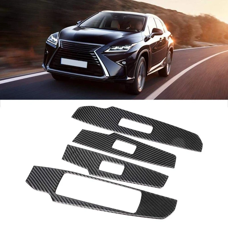 Верхние 4 шт. автомобильные стеклоподъемники из углеродного волокна панель