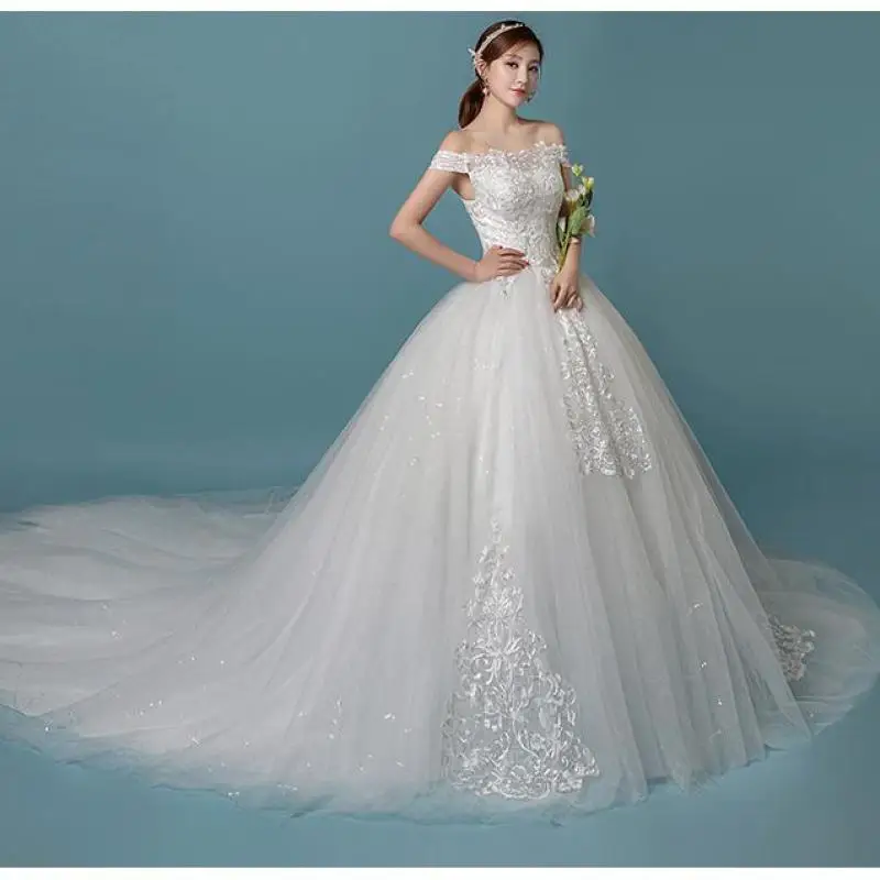 Элегантное бальное платье с вырезом лодочкой Mrs Win классическое свадебное