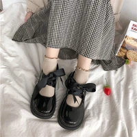 ladies lace up platform mary jane shoes fashion brown black leather ballet flats womens cute kawaii casual wedges loafers 2021