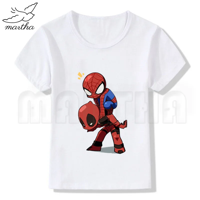 Дэдпул Летний стиль Забавные милые топы для девочек модная уличная одежда Harajuku