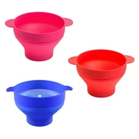 new popcorn bowl microwave silicone foldable red blue kitchen easy tools diy popcorn bucket bowl maker with lid