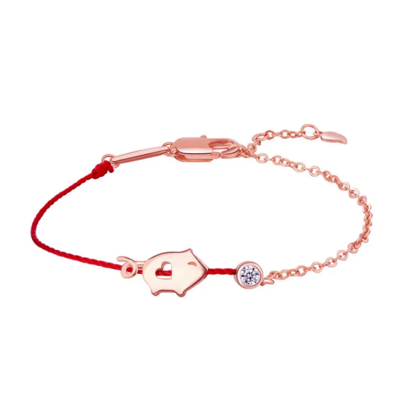 Новый год Lucky Red String браслет милый свинка кулон браслеты молиться хороший