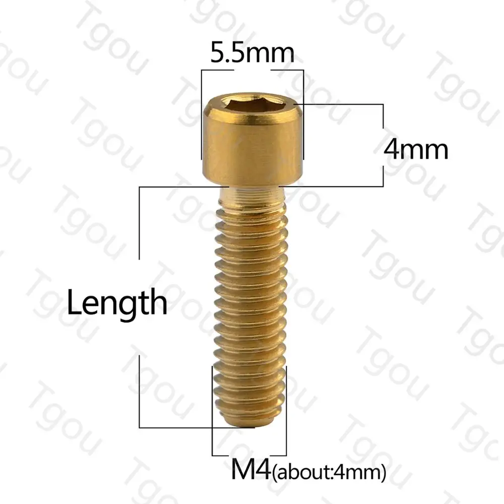 Титановый болт Tgou M4x10/13 5/15/20/25 мм шестигранный ключ для велосипеда задний/передний