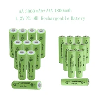 10pcs aa 3800mah 10pcs aaa 1 2v 1800mah ni mh rechargeable battery combination for remote control batteries pre charged