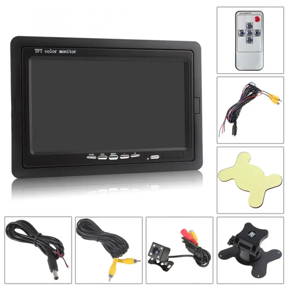 

7 Inch LCD Color 2 Video Input Car Rear View Monitor DVD VCR Monitor + 420 TV Lines 170 Degrees Wide Angle Lens Vision Camera