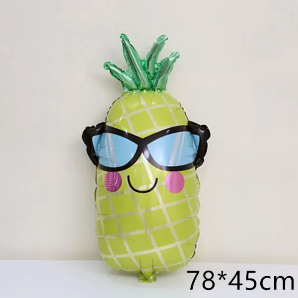 Large Flamingo Donut Sunglasses Watermelon Pineapple Balloons Birthday Summer Theme Party Fruits Helium Globos Decorative Toys - Color: as picture