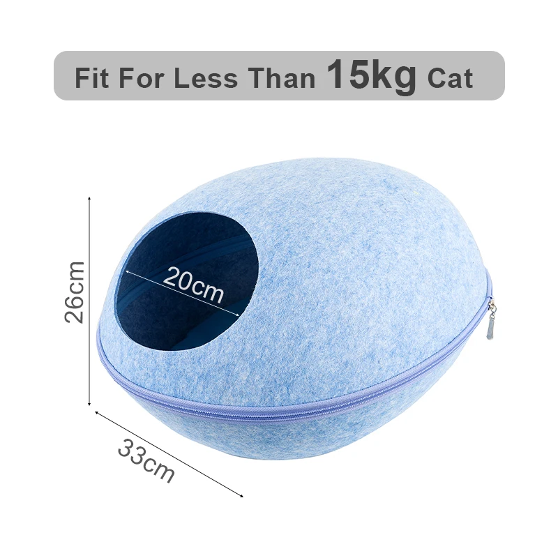 2 For 15KG Cat Blue Кровать для кошек, спальный мешок на молнии, войлочная ткань для кошачьего домика, корзина для кошек, мешки для животных, кровати, гнездо, подушка, товары для домашних животных - Цвет: 2 For 15KG Cat Blue