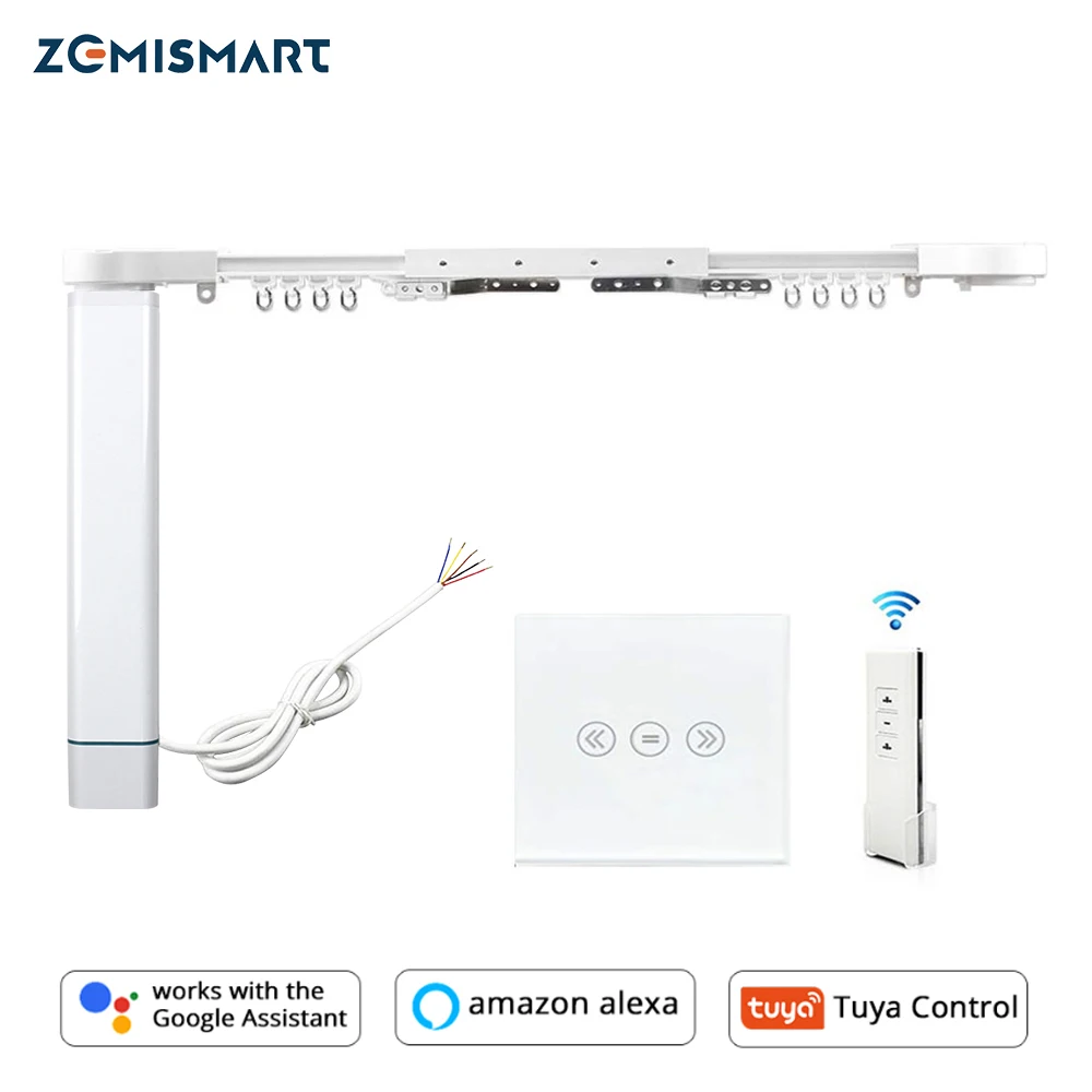Электродвигатель для штор Zemismart с рейкой умное домашнее управление Tuya Smart Life APP Alexa