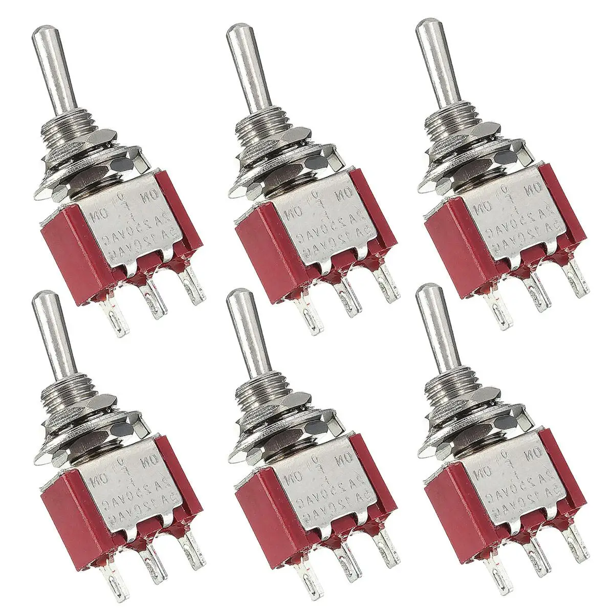 1 шт. тумблер MTS-123 6 Pin SPDT вкл./ВЫКЛ./ВКЛ. 3 положения Выключатель без фиксации тумблер 5A 120VAC