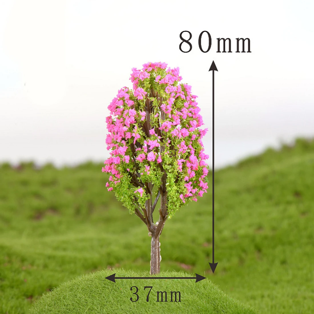

10pcs 8cm HO 1:85 Scale Small Size Crape Myrtle Tree Model Railroad Architecture Diorama Tree for DIY Scenery Landscape