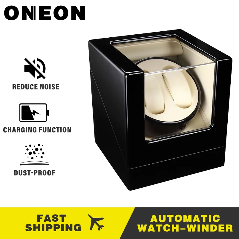 ONEON Dual Automatic Watch Winder Box роскошный дисплей часов чехол для 2 наручных питание от