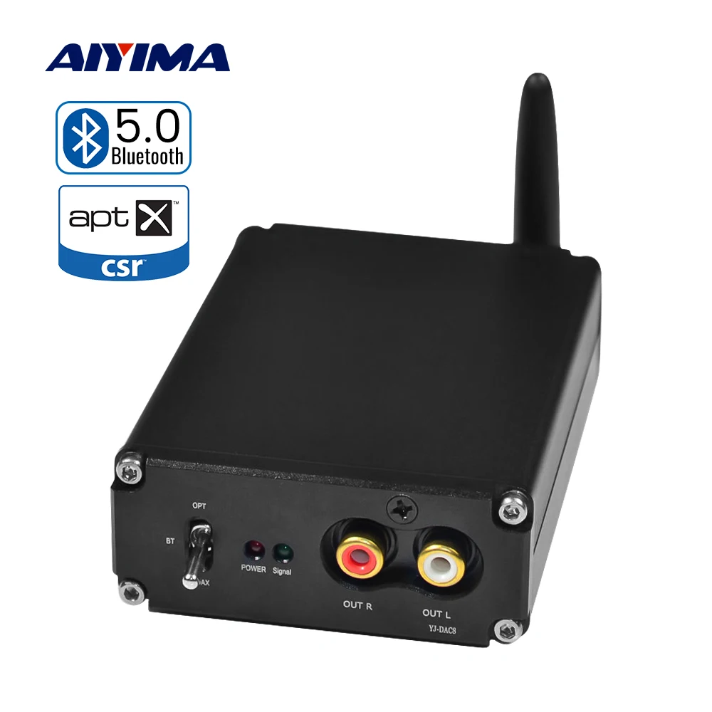 AIYIMA APTX QCC3008 Bluetooth коаксиальный Оптический ЦАП Декодер аудио ES9038Q2M 24bit DOP DSD64 модуль