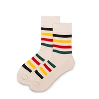 women men solid striped cotton sport socks ankle sock unisex ivory base multi stripes short winter socks 5 pairs lot al101sc
