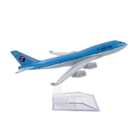 1400 aircraft models boeing 747 korean air 16cm alloy b747 airplane toy children kids gift for collection decoration