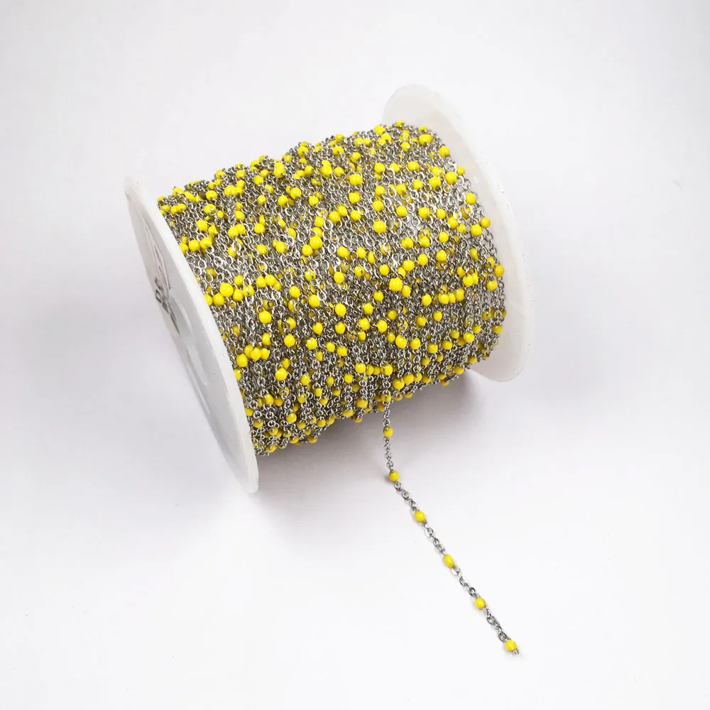 Натуральная цепочка из полудрагоценного камня, ручная работа, под падающее масло, для изготовления ожерелий, браслетов и сережек DIY 1 м/группа 2 мм.