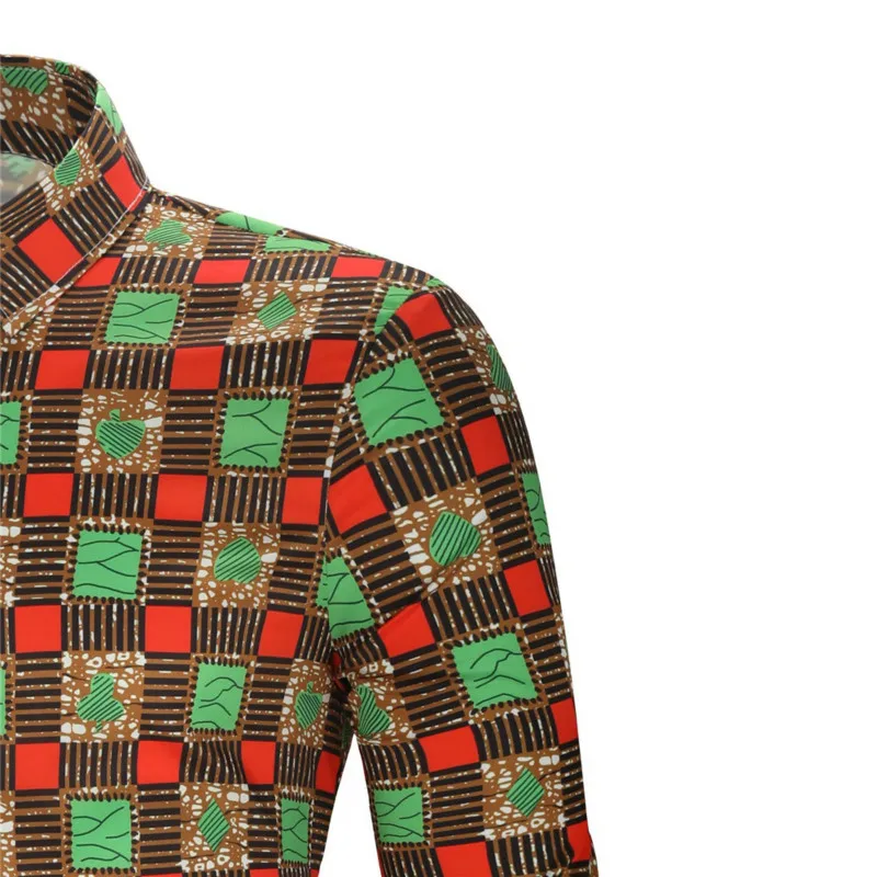 

2019 autumn men's cotton long-sleeved hawaiian shirt fashion lattice casual England Europe and America clothing Japan Style