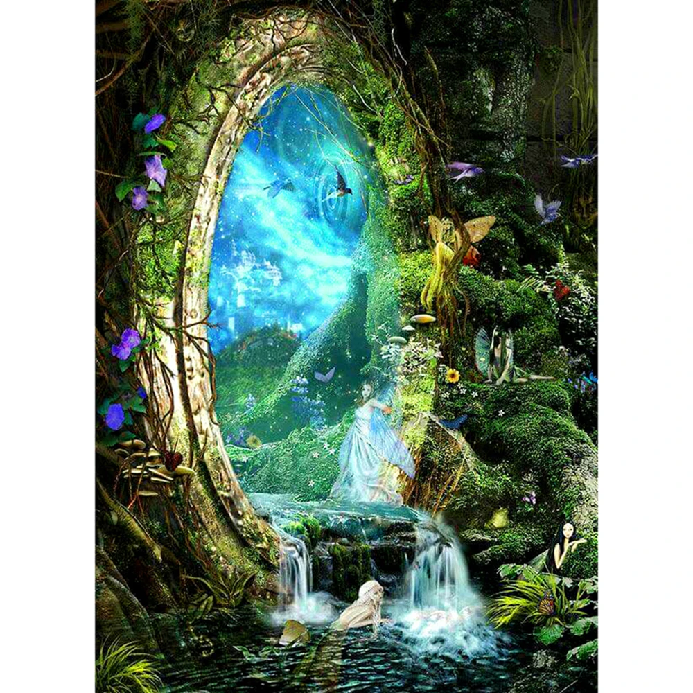 

Diamond Embroidery Scenery Diamond Painting Full Square Round Fantasy Picture Of Rhinestones Mosaic Elves Wall Decoration