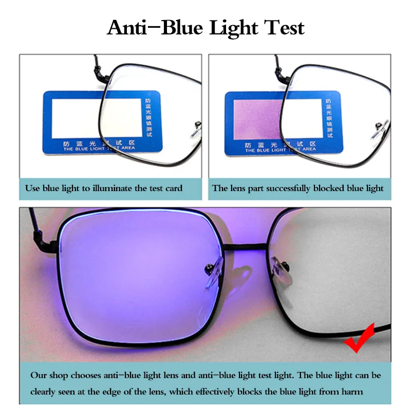 

Retro Fashion Anti Blue Light Eyeglasses Lightweight Alloy Square Computer Gaming Glasses Unisex Vintage Eyewear Oversize Clear
