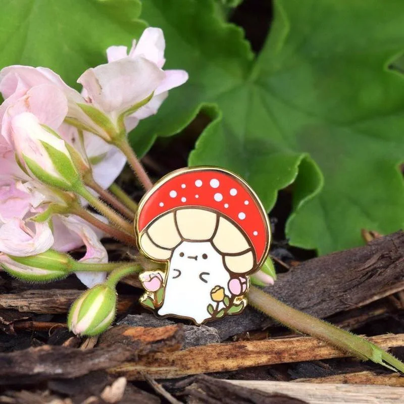 Жесткая эмалированная булавка в виде гриба и Froggo милая кавайная натуральная на