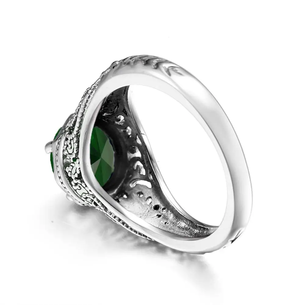 Ювелирное изделие для помолвки свадьбы зеленый изумруд кольца женщин 925