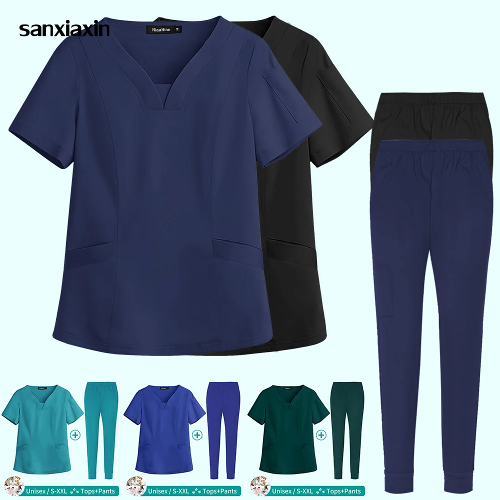 

Unisex Short-sleeved Pet Grooming Nursing Clothes Men and Women Medical Uniforms Multiple Colour Laboratory Dustproof Work Suits