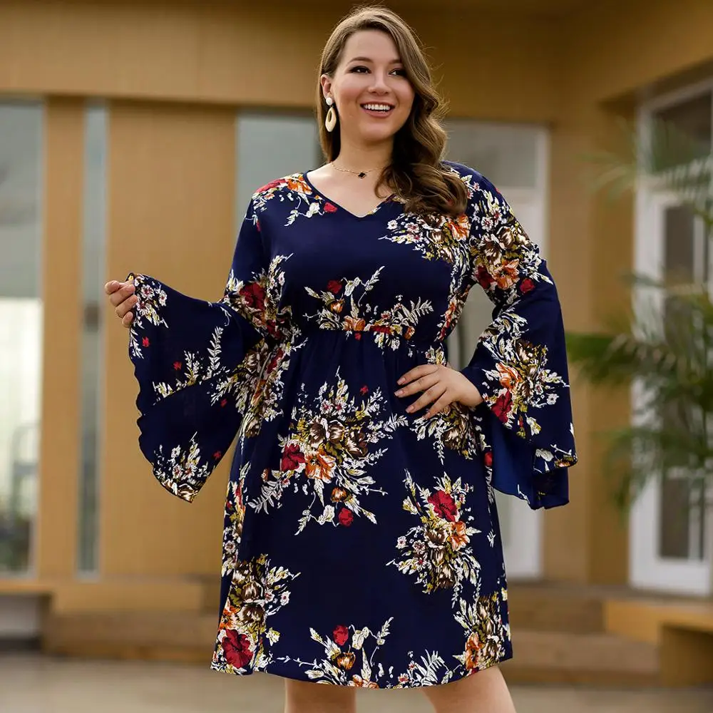 WHZHM женское вечернее платье с цветочным принтом v образным вырезом длинными