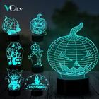 VCity Хэллоуин 3D Pumpki лампа многоцветная меняющая ночник праздничная атмосфера домашнее украшение подарок для детей акриловая тарелка