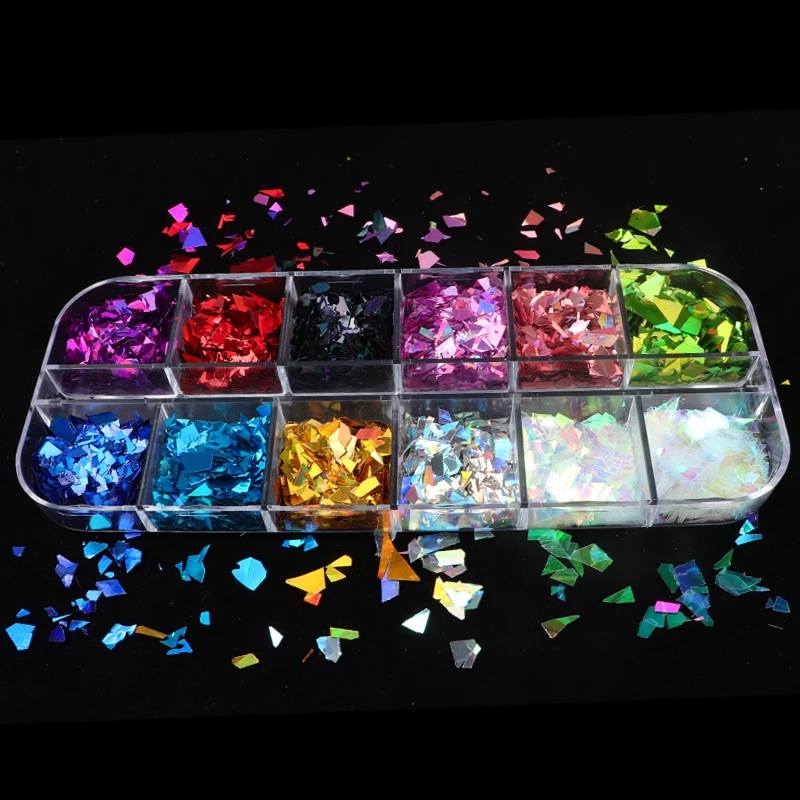 Голографические блестки в виде кленового листа для ногтей красочные бабочки