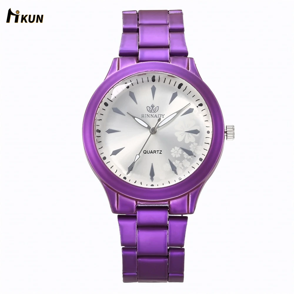 Женские кварцевые часы с ремешком из нержавеющей стали модные повседневные хит