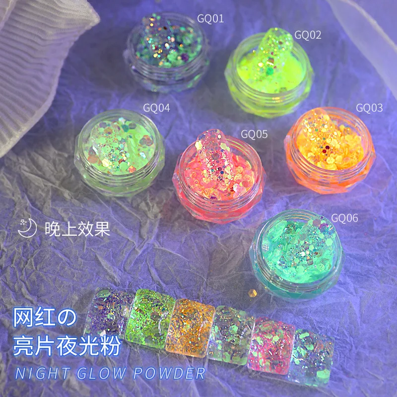 Неоновый Блестящий Порошок для ногтей 1 г светящийся дизайна украшение маникюра