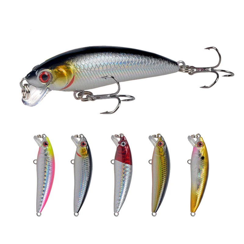 

6cm/5.5g Small Floating Minnow Rattling Crankbait Fishing Lure 3D Eyes Wobbler Hard Plastic Artificial Bait Pesca