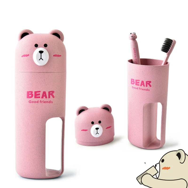 Аксессуары чехол мультяшный милый медведь уличный бытовой Набор чашек для мытья