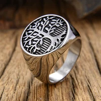 classic tree of lift signet ring goldsilver color stainless steel biker rings men viking amulet rings nordic jewelry size 7 15