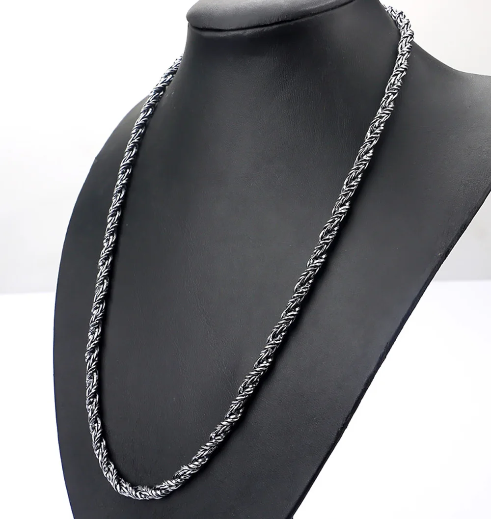 Мужское ожерелье с драконом колье из стерлингового серебра 925 пробы шириной 5 мм