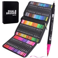 60 color dual brush art markers pen fine tip and brush pens drawing painting watercolor art marker pens school supplies