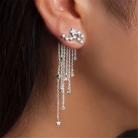 girl fashion simple crystal earrings accessories long earrings pendant ladies shiny stars tassel earrings gifts