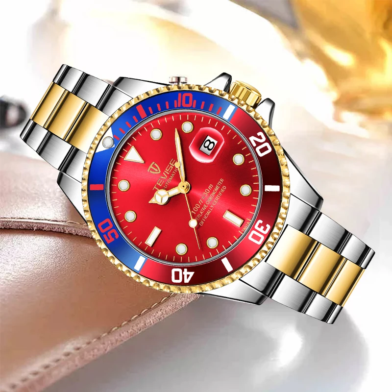 TEVISE Mens Watches Top Brand Luxury Relojes Para Hombre Quartz Watch Stainless Steel Strap Date Display Waterproof Wristwatch | Наручные