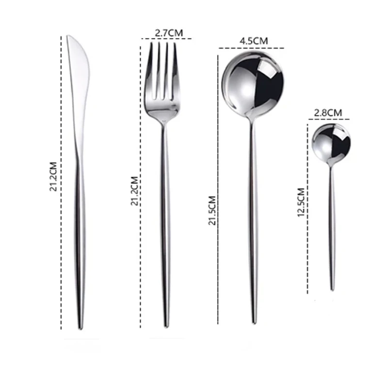 

Stainless Steel Knife And Fork Food Spoons Cutlery Set High-end Hotel Western Tableware Fork Mirror Light Spoon Steak Knife 1set