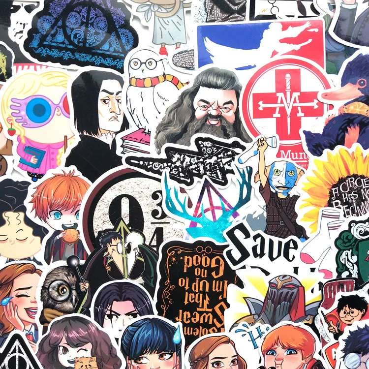 

12set/lot A3608 53pcs Classical Movie Cartoon Pvc Waterproof Stickers For scrapbooking Luggage Skateboard Phone Laptop Guitar