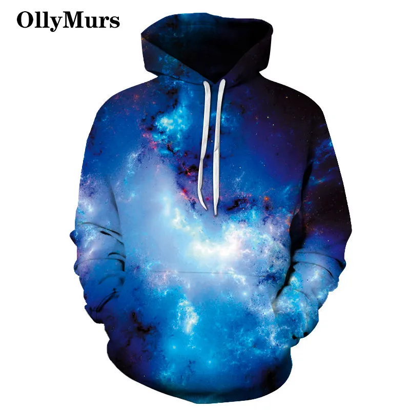 Осень зима 2020 новая толстовка с 3D принтом космическая Галактика Мужская и