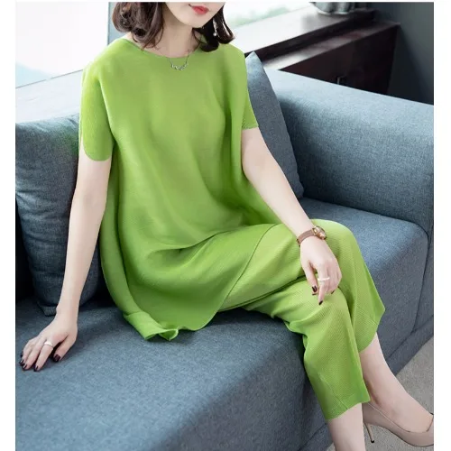 

SuperAen Fashion 2021 Summer New Women's Loose Plus Size Solid Casual Two-piece Suit